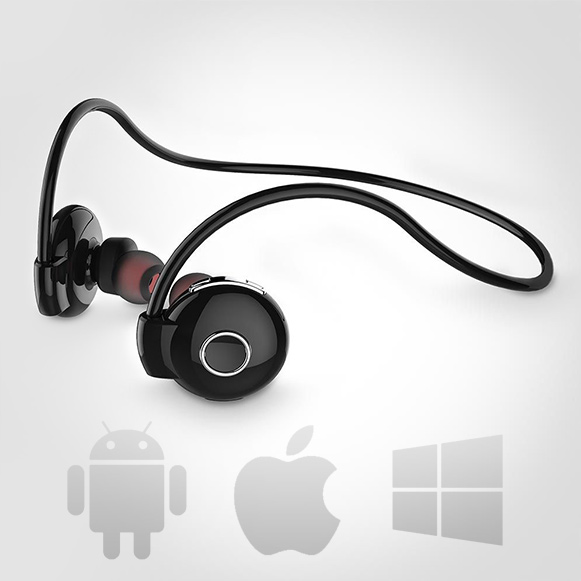 Bezdrátová Bluetooth sluchátka kompatibilní s iPhonem iOS.
